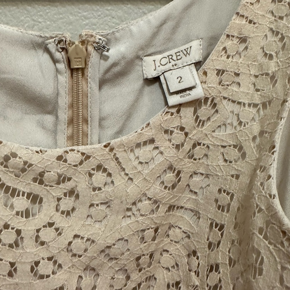 J Crew Blush Broderie Anglaise Dress, size 2 pre owned - Picture 6 of 11